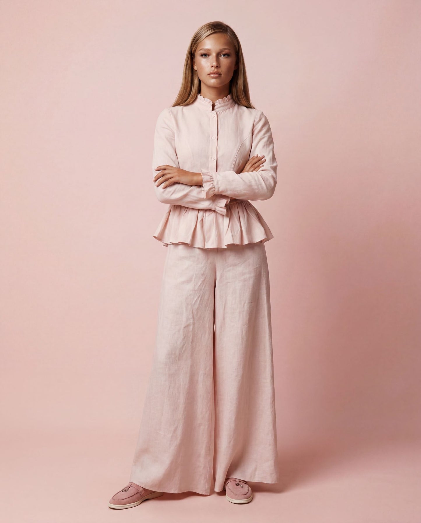 Aveline Peplum Linen Set