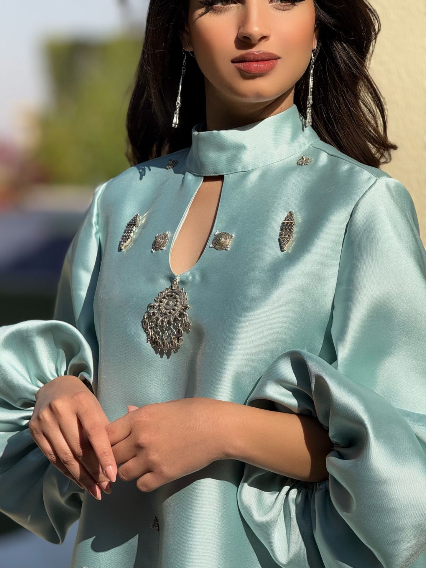 SCATTERED SILVER PENDANTS GOWN