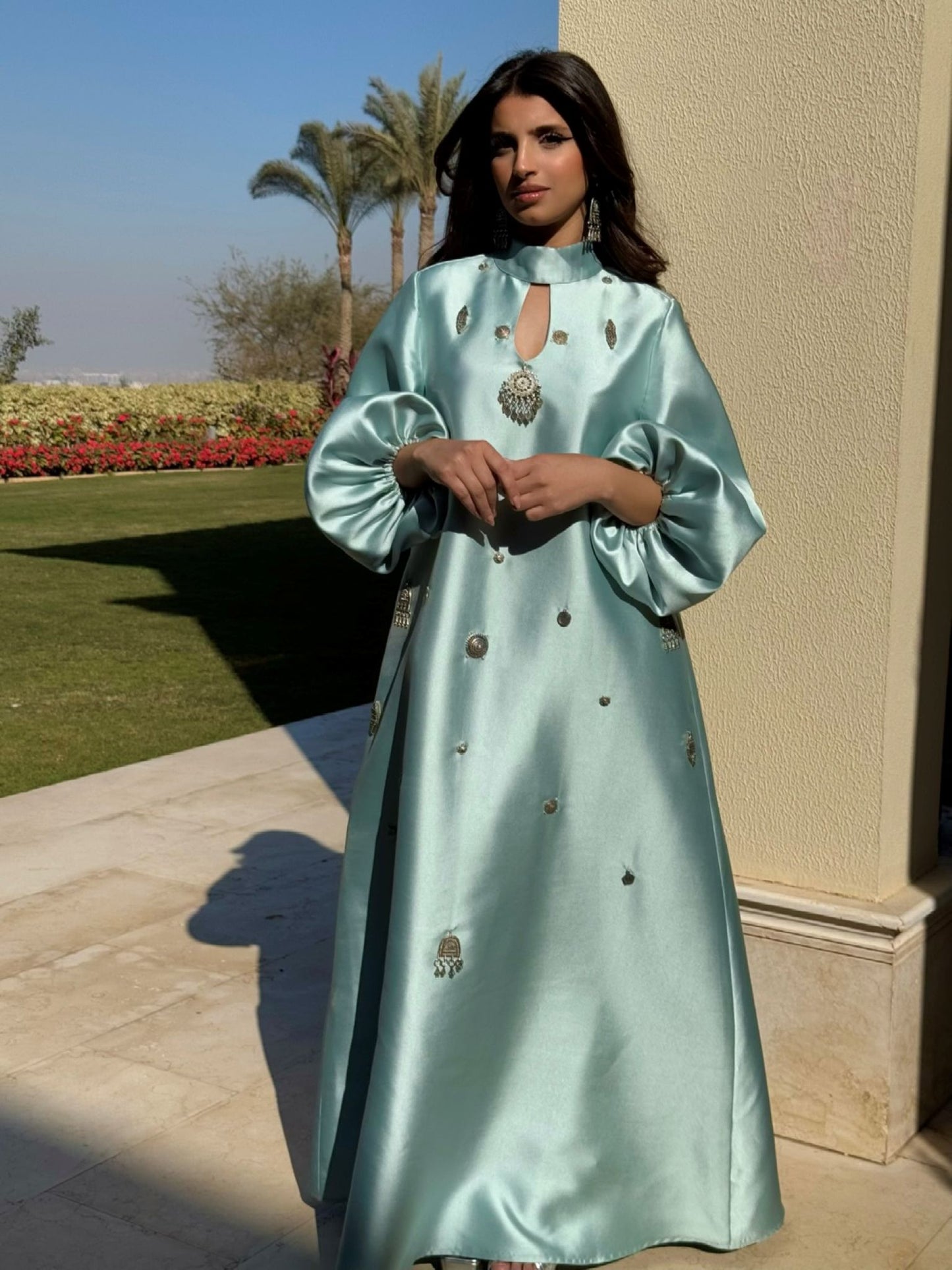 SCATTERED SILVER PENDANTS GOWN