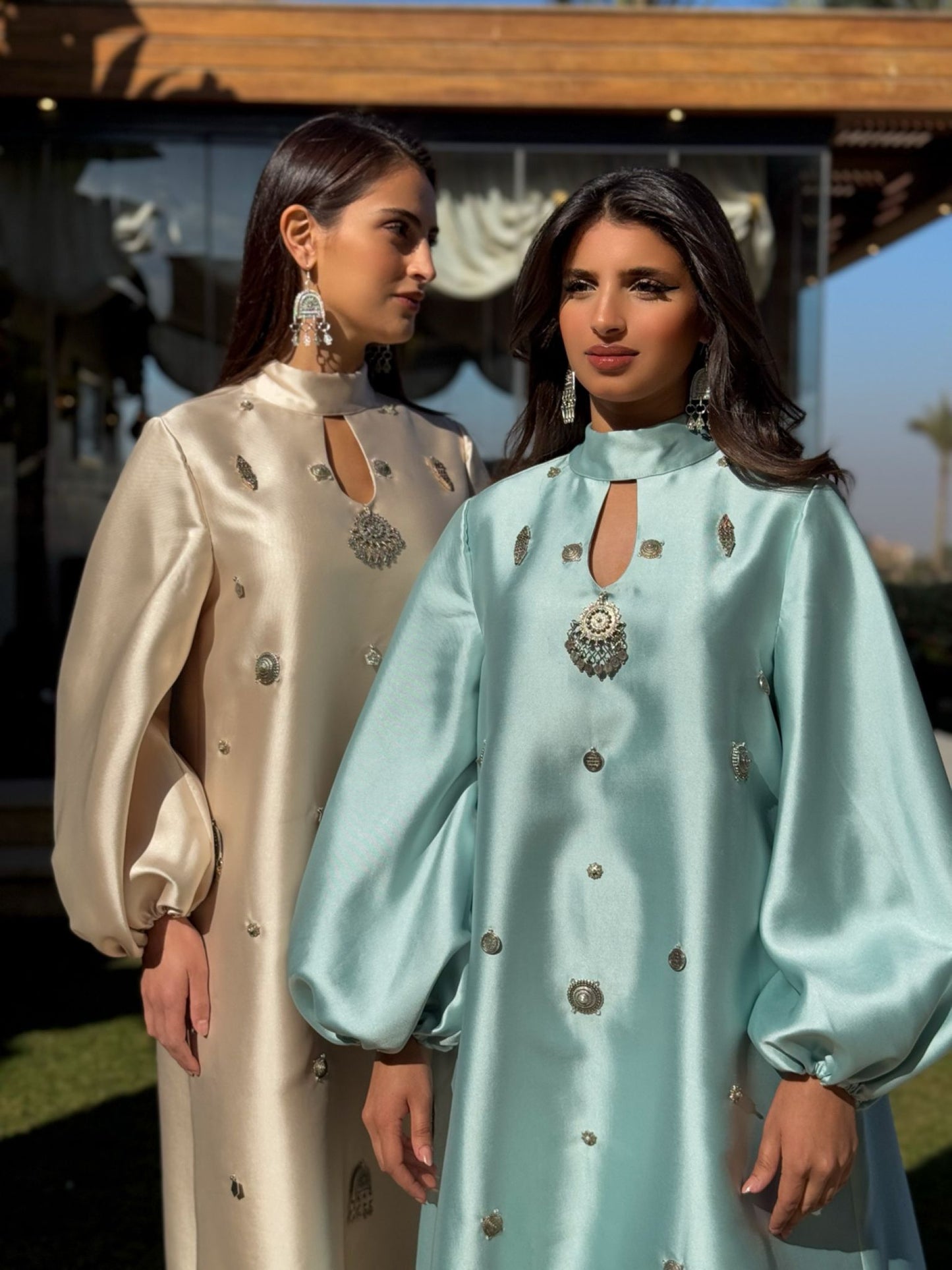 SCATTERED SILVER PENDANTS GOWN