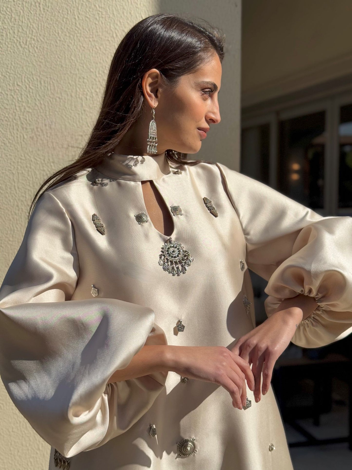 SCATTERED SILVER PENDANTS GOWN