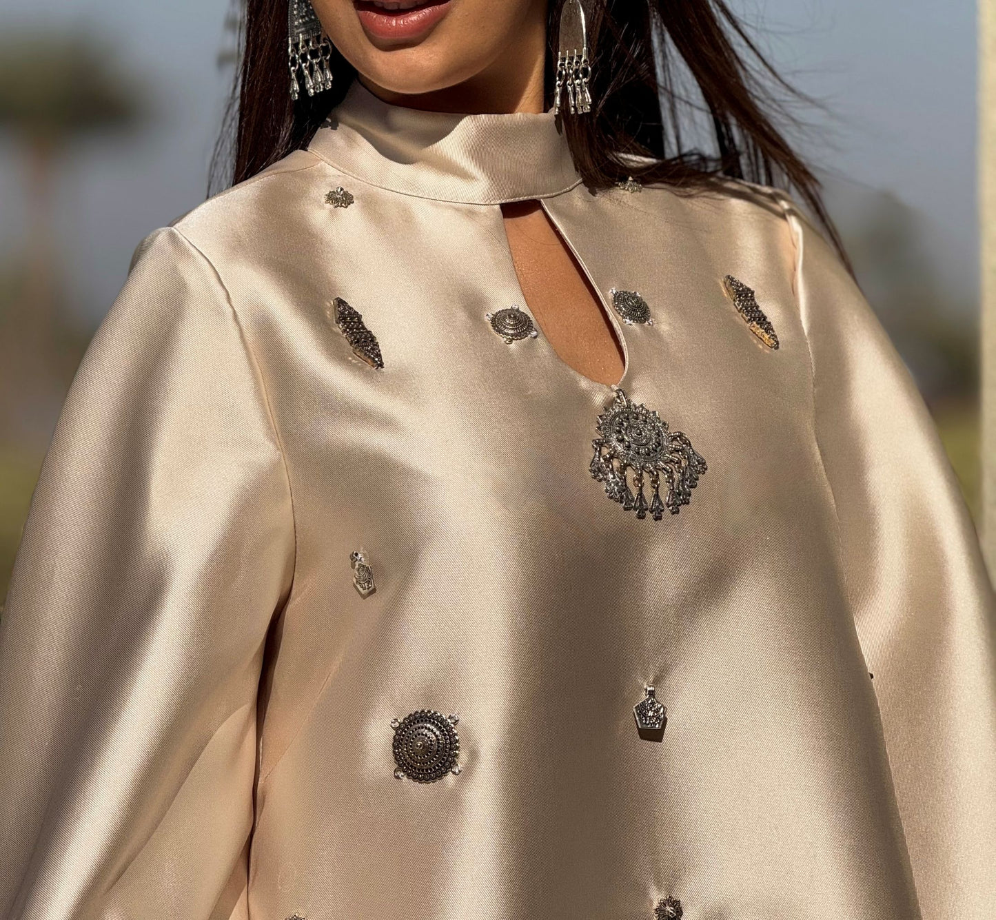 SCATTERED SILVER PENDANTS GOWN