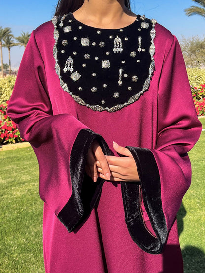 CONTRAST NECKLINE GOWN