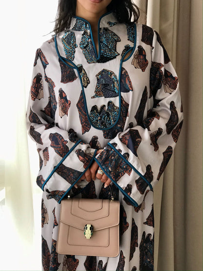 EMBELLISHED NECKLINE MUKHAWAR - FIGURES