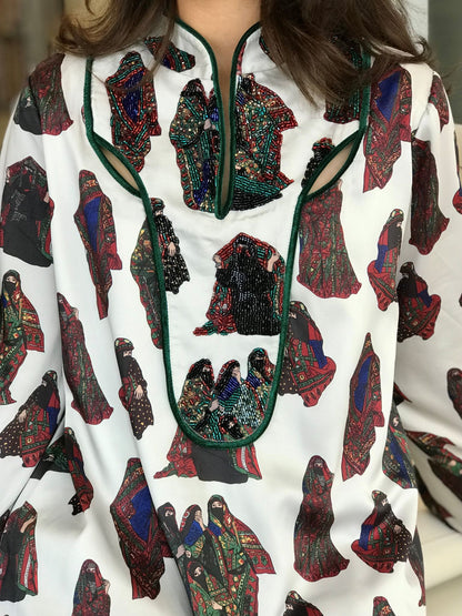 EMBELLISHED NECKLINE MUKHAWAR - FIGURES