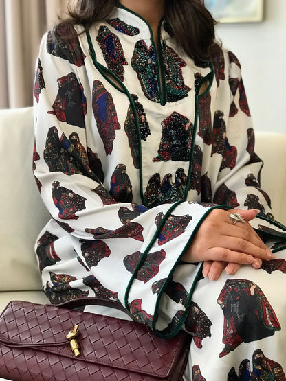 EMBELLISHED NECKLINE MUKHAWAR - FIGURES