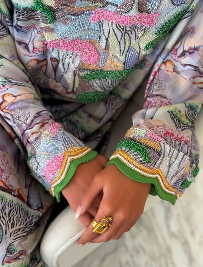 EMBELLISHED NECKLINE MUKHAWAR - DRAGON TREE
