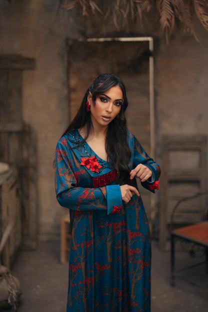 EMBELLISHED NECKLINE MUKHAWAR - SOCOTRA