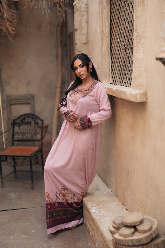 EMBELLISHED NECKLINE MUKHAWAR - SITARA