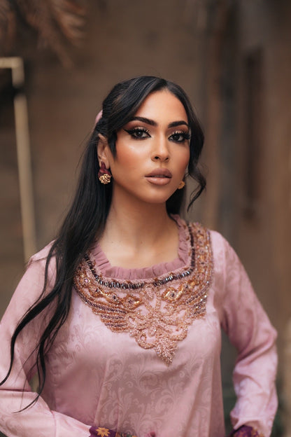 EMBELLISHED NECKLINE MUKHAWAR - SITARA