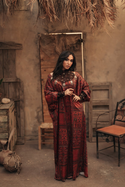 HIGH NECKLINE CUTOUT GOWN