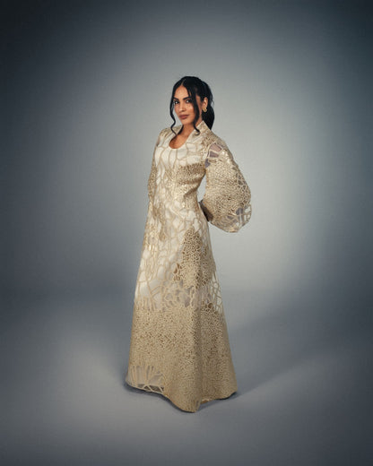 GOLD BROCADE DRESS