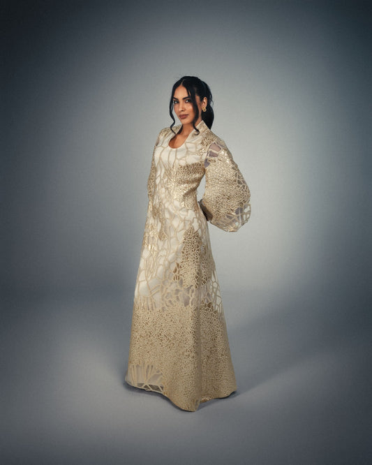 GOLD BROCADE DRESS