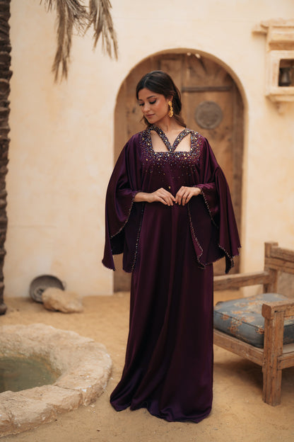 CROSS FRONT EMBELLISHED GOWN