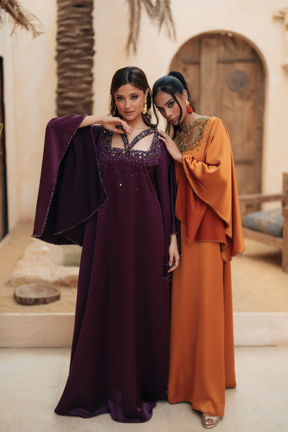 CROSS FRONT EMBELLISHED GOWN