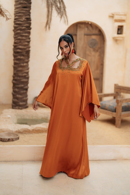 CROSS FRONT EMBELLISHED GOWN