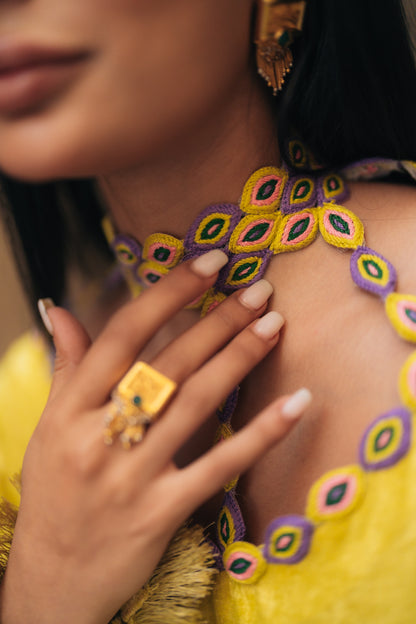 EMBROIDERED EYE MOTIFS GOWN