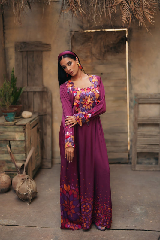 EMBELLISHED NECKLINE MUKHAWAR - QAMAREYA