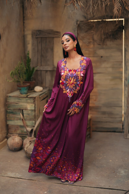 EMBELLISHED NECKLINE MUKHAWAR - QAMAREYA