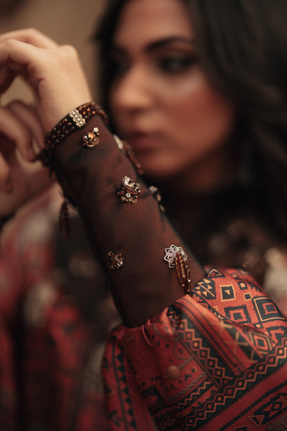 HIGH NECKLINE CUTOUT GOWN