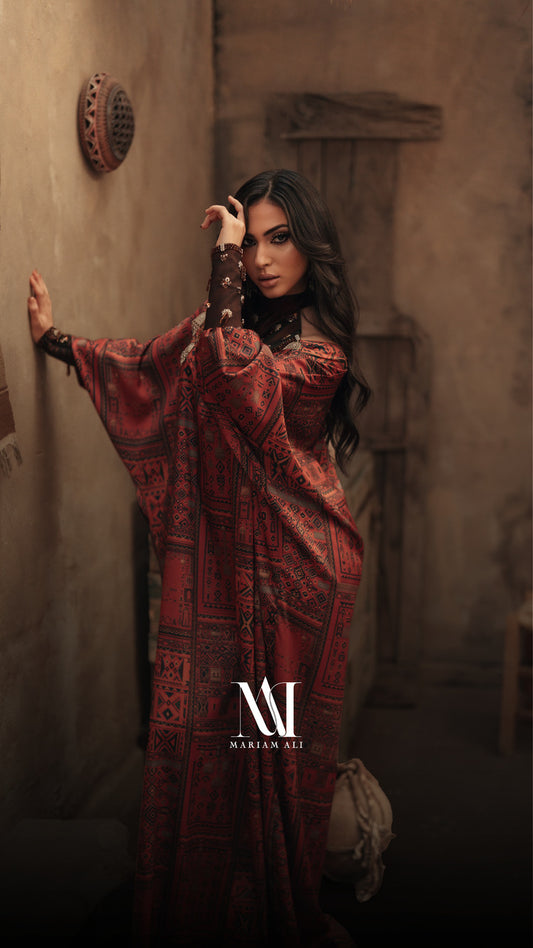 HIGH NECKLINE CUTOUT GOWN