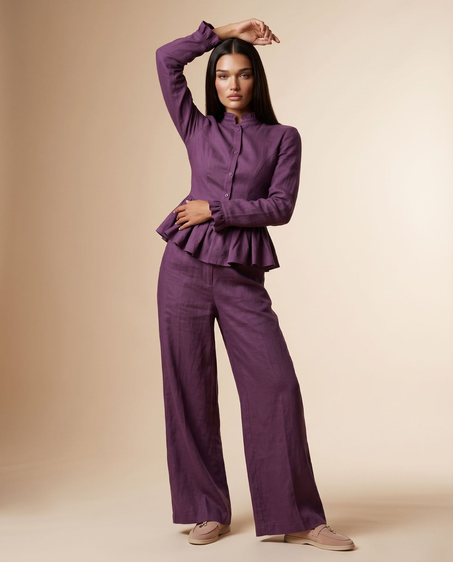 Aveline Peplum Linen Set
