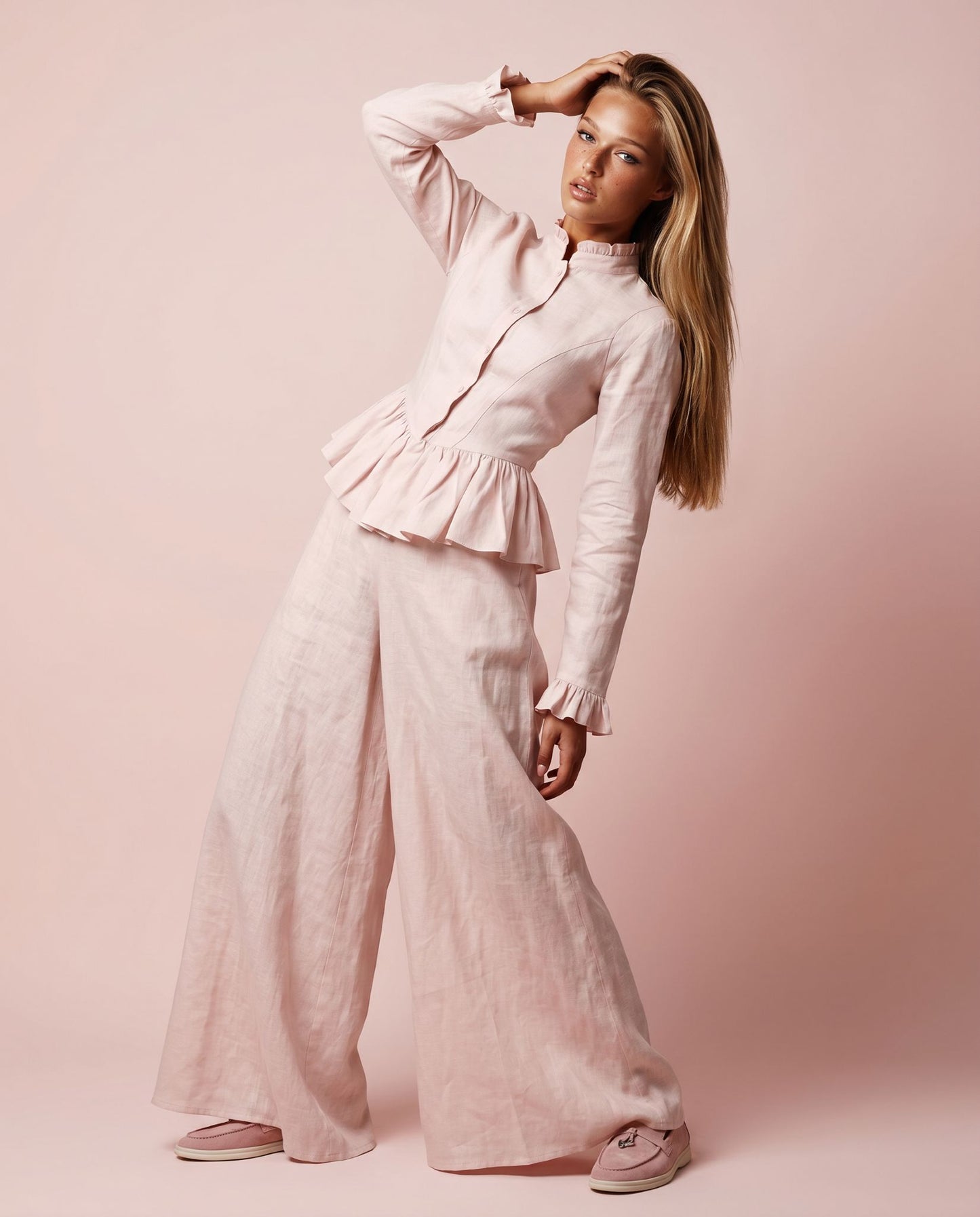 Aveline Peplum Linen Set