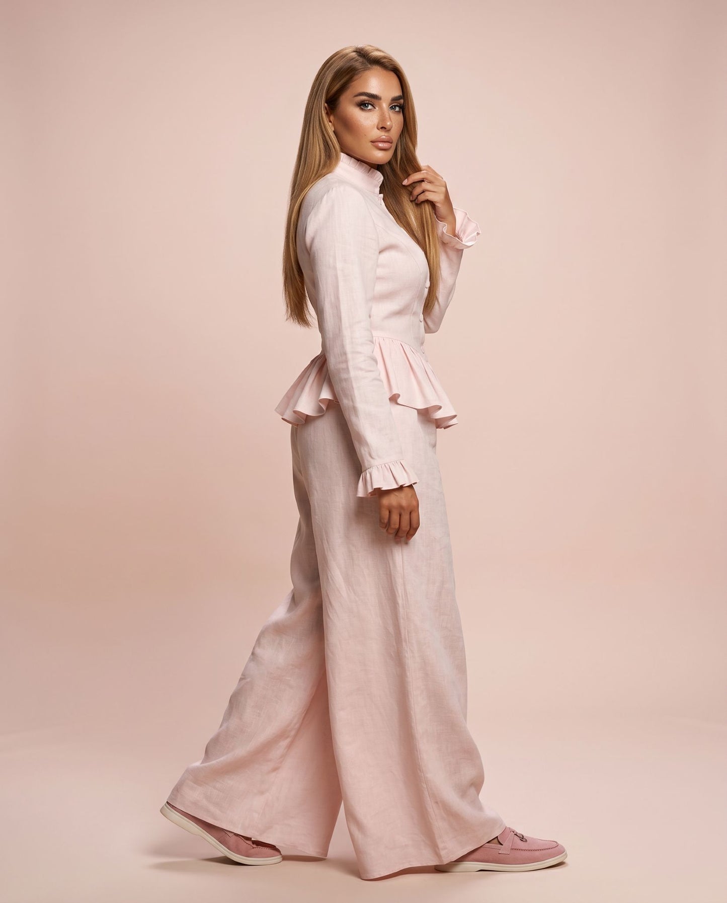 Aveline Peplum Linen Set