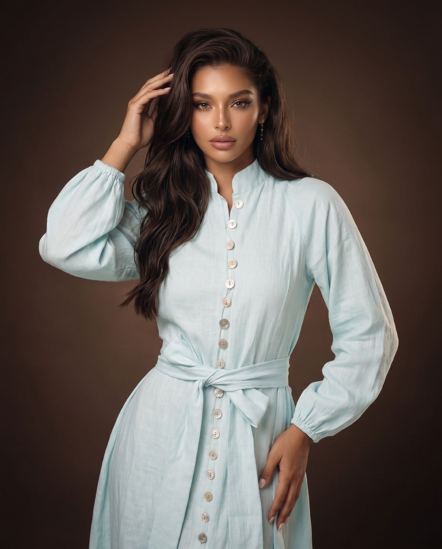 Pearl Breeze Linen Dress