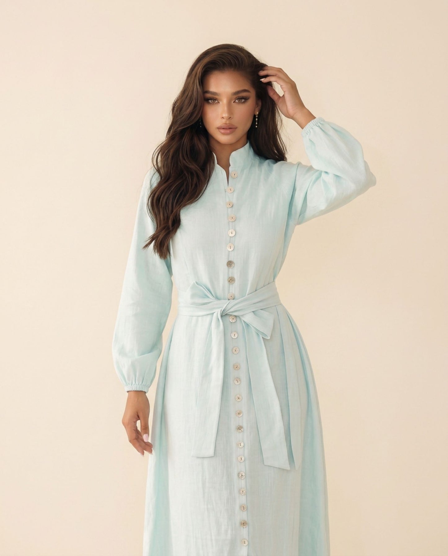 Pearl Breeze Linen Dress