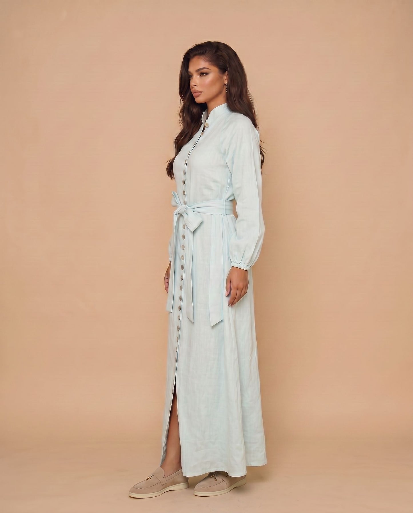 Pearl Breeze Linen Dress